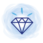 flashing diamond and values icon