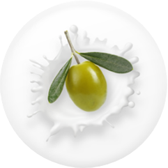 Olive, die in Milch fällt